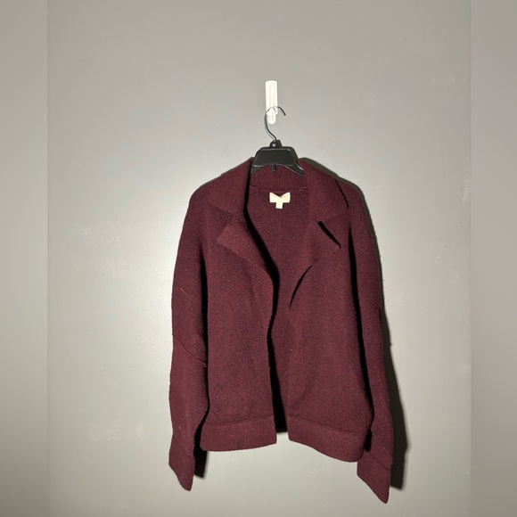 J.Crew Collection Maroon Oversized Open Sweater Blazer Size XS/S - Picture 2 of 7